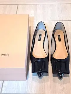 【美品】OHGA エナメルバックルパンプス