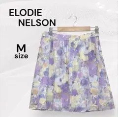 ELODIE NELSON 花柄 シアー フレアスカート ミニスカート シフォン