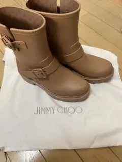 JIMMY CHOO エナメルラバーベルト付 ロングレインブーツ JIMMYCHOOエナメルラバーベルト付ロングレインブーツ