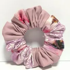オーキッド系　シュシュ　ハンドメイド　シンプル