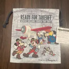 東京ディズニーシー　ミッキー　ミニー　巾着　READY FOR TAKEOFF