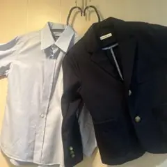 キッズ ネイビー ブレザー とシャツのセット120cm