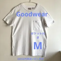 Goodwear ホワイト ポケット付き　 Tシャツ Mサイズ