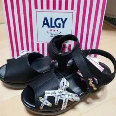 【新品未使用】ALGY ブラック リボン付きサンダル22cm