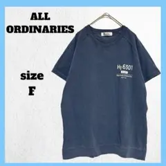 オールオーディナリーズ Tシャツ カットソー 半袖 シンプル ブルー F