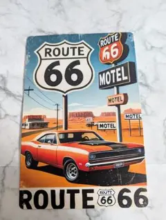 【ブリキ看板】ルート66_ROUTE66_No.007