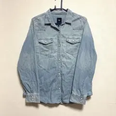 GAP デニムブルー シャツ 長袖 Lサイズ