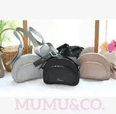【しまむら×MUMUコラボ】撥水加工ビジューバックル　ハーフムーンバッグベージュ