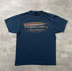 ヴィンテージ　Tシャツ　半袖　ネイビー　Mサイズ　薄手　アウトドア　古着　a72