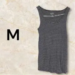 isabel Maternity 【M】ボーダータンクトップ　黒　モノクロ