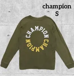 champion 長袖カットソー　ロンT バックプリント　　カーキ S＊QD