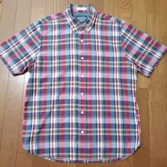 THE NEW IVY BRAND 半袖チェックボタンダウンシャツ Lサイズ