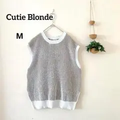 ⭐︎キューティーブロンド M ノースリーブニットベスト ストライプ クルーネック