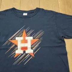 US古着 キッズTシャツ MLB ヒューストンアストロズ ユースXL 紺色