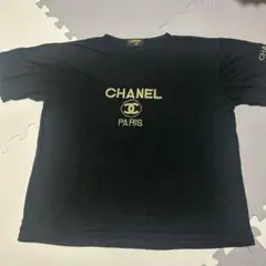 ◎CHANEL PARIS　ヴィンテージ　 ロゴ Tシャツ　黒