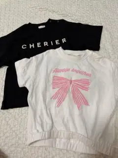 バースデイ　 白リボンTシャツ・黒Tシャツセット