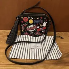 アニヤハインドマーチ ショルダーバッグ ステッカーズ ポシェット ブラック 黒