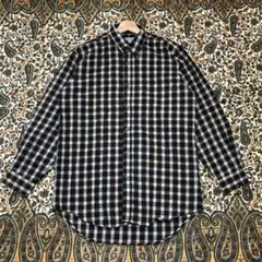 美品 FInEST ウールブレンド長袖チェックシャツ