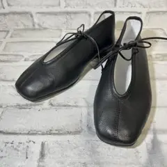 【極美品】SUI / スイ /レースアップバレエシューズ 25.0㎝ ブラック