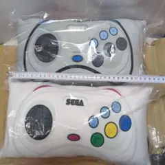 セガサターン　コントローラ　クッション　グレー　白　２種　しまむら