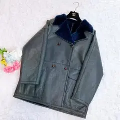 極美品✨クリスチャンディオール ムートンコート ボア クルミ釦 グリーン M
