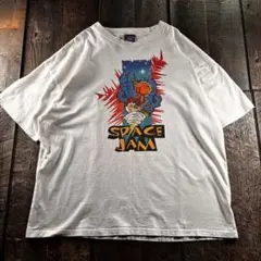 古着　スペースジャム　TEE Tシャツ　ビックプリント　L 白　タグ切れ