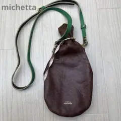 michetta ミケッタ フレームワーク レザー ミニ ショルダーバッグ