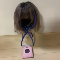 ブラウン ストレート ミディアムウィッグ