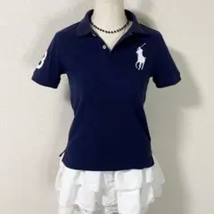 y2k ラルフローレン ビッグポニー ポロシャツ ネイビー 平成女児 平成ギャル