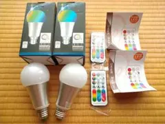 LED電球 RGB調光 リモコン付き セット