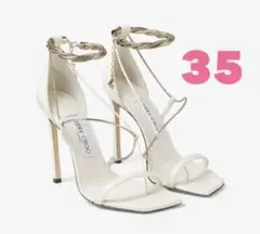 JIMMY CHOO Oriana 110 チェーン付き ナッパレザーサンダル