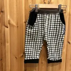 【グリップグラップ】キッズ服　110 パンツ　ギンガムチェック柄　ブラック