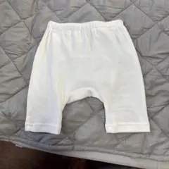 綿100% 無地ホワイト ハーフパンツ 70-80cm