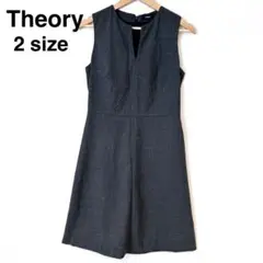 【美品】Theory セオリー　ノースリーブワンピース　グレー　2 現行タグ