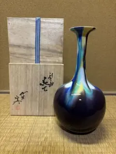 専用　人間国宝　三代徳田八十吉花生共箱高さ約25㎝　東Y7-0616⭐︎1Fトヒコ 人間国宝 三代徳田八十吉 花入 共箱 九谷焼 | HIYOSHIDO