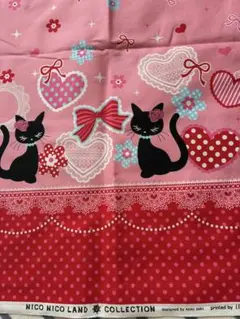 【ルシアン】黒猫とハート　ピンク