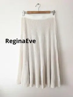 美品　ReginaEve　プリーツ　スカート　膝丈　オフホワイト　M