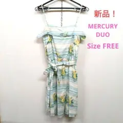 ★新品タグ付き！MERCURYDUO　花柄　キャミソールひざ丈ワンピース　フリー