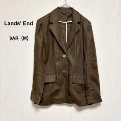 美品✨LAND’S END ランズエンド ジャケット 麻100％ カーキ ９AR