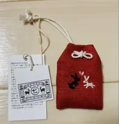 出雲　えすこ　うさぎのカップル　お守り袋　赤