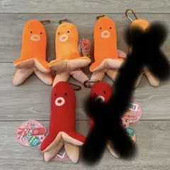 【新品未使用】 ぷきゅ&ぶるぶる！タコさんウインナー　カラビナ付きキーホルダー