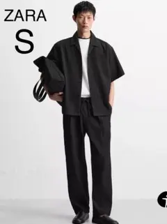 【新品】ZARA リラックスフィットレリーフパンツ　S