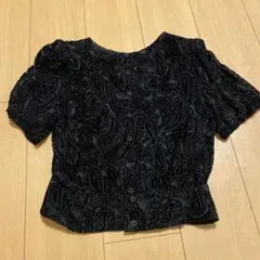 Louis Féraud ブラック レース 半袖トップス