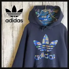 【人気デザイン】 アディダス 総柄トレフォイル パーカー 即完売