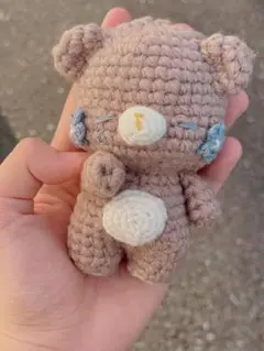 ネモフィラくまさん　ハンドメイドあみぐるみ