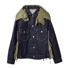 sacai 襟取り外し可 ドッキング デニムジャケット ハンガー付