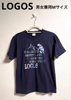 ☆LOGOS☆ロゴス　プリントTシャツ　ネイビーカラー　男女兼用Mサイズ