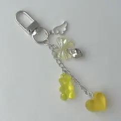 【No.202】ビーズキーホルダー　黄色　イエロー　推しカラー