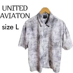 【夏物最終価格】UNITED AVIATON☆ メンズ　半袖シャツ　ライトグレー