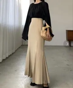 ハイウエストプリーツマーメイドスカート